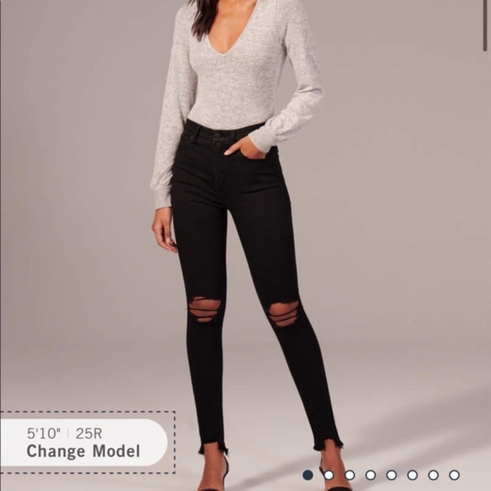 Abercrombie High Rise Super Skinny Black Jeans size 27